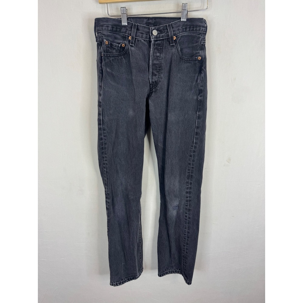 Vintage Y2K Levis 501 Jeans Faded Black Straight Leg Button Fly 29x32 Mexico